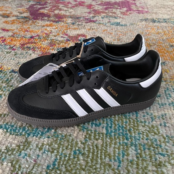 Adidas Samba OG Retro Leather Sneakers Black White Size WOMEN'S 7.5 - Picture 4 of 13